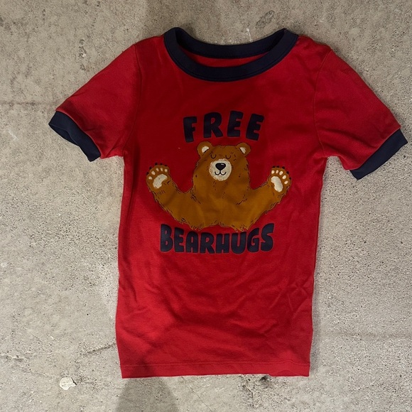 Joe Fresh Red and Navy Bear Hug Pajama Set - Picture 2 of 6